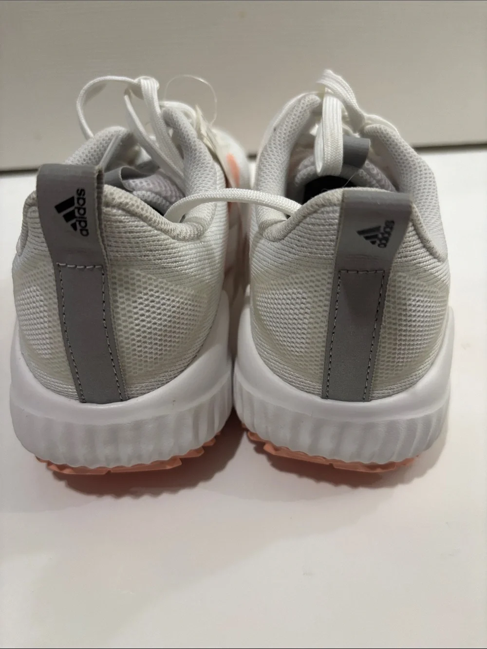 adidas Women's White and Coral Athletic Running adidas Edge Runner